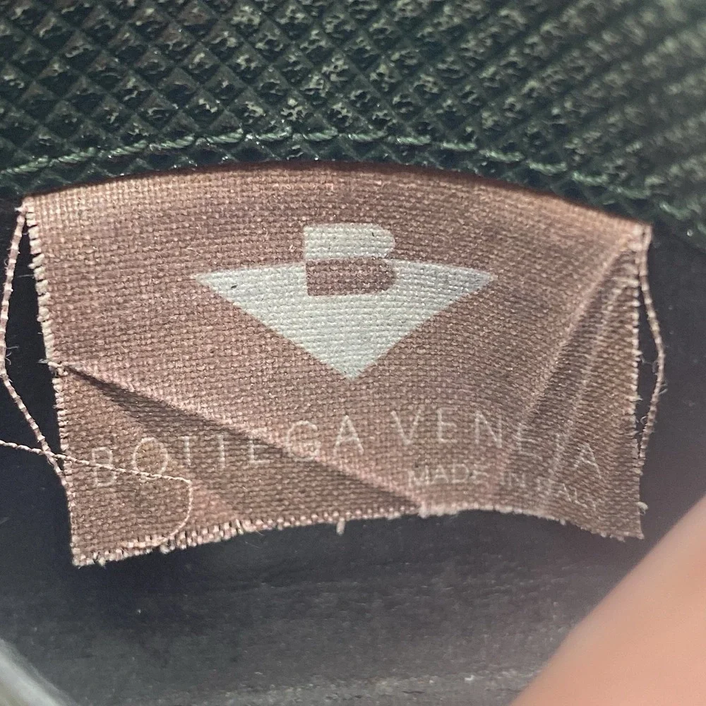 BOTTEGA‎ VENETA Green Intrecciato Leather Mens Bifold Wallet Italy Card SEE PICS